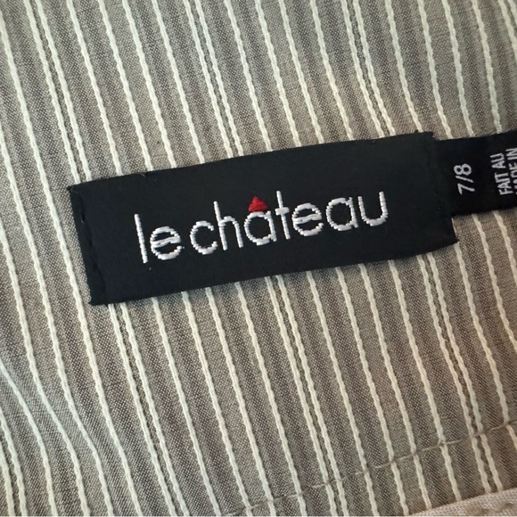 Le chΓ’teau set tube top Bottoms striped Grey cream beige vintage y2k 2000s - Picture 9 of 13